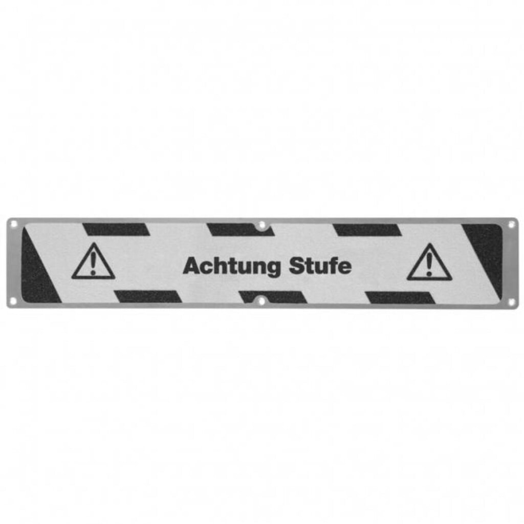Anti-Rutschplatte 'Achtung Stufe', LxB 635 x 114 mm Produktabbildung: Anti-Rutschplatte 'Achtung Stufe', LxB 635 x 114 mm