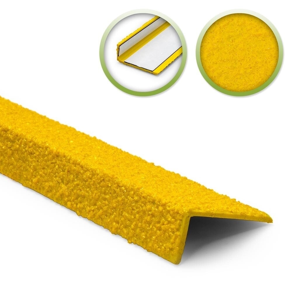 Produktabbildung: Mehlhose Antirutschtreppenkantenprofil GFK Medium, selbstklebend, gelb, HxBxL 30 x 70 x 600 mm