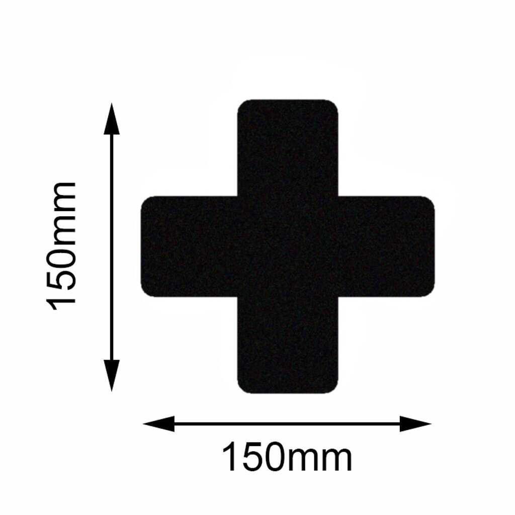 Produktabbildung: Mehlhose Bodenmarkierer Safety Kreuz, schwarz, 50 x 150 mm, 10 Stk/VE