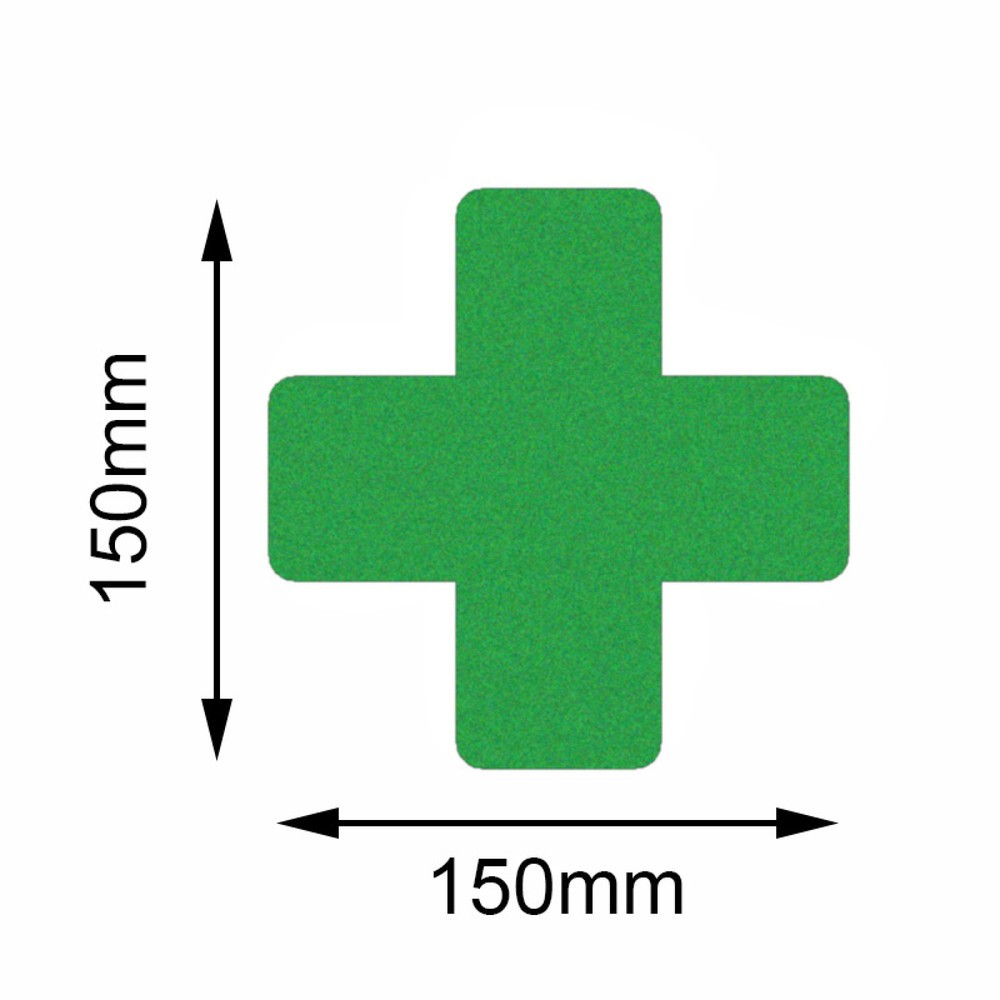 Produktabbildung: Mehlhose Bodenmarkierer Safety Kreuz, grün, 50 x 150 mm, 10 Stk/VE