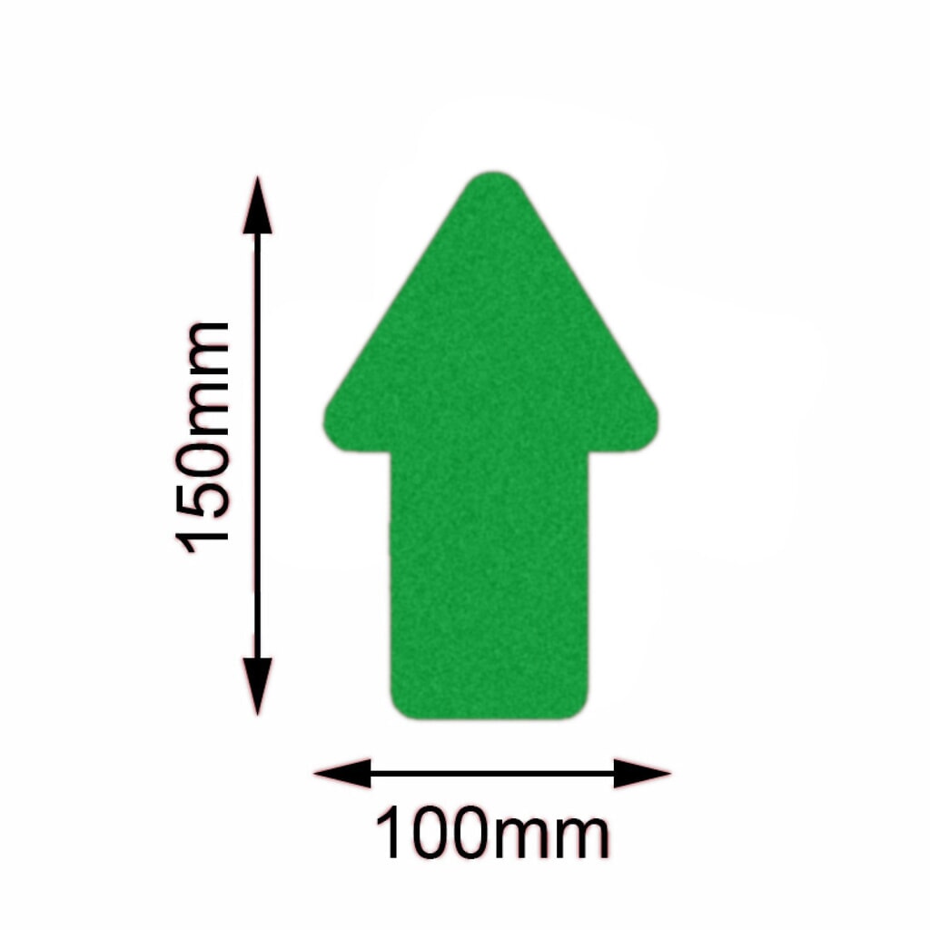 Produktabbildung: Mehlhose Bodenmarkierer Safety Pfeil, grün, 100 x 150 mm, 10 Stk/VE