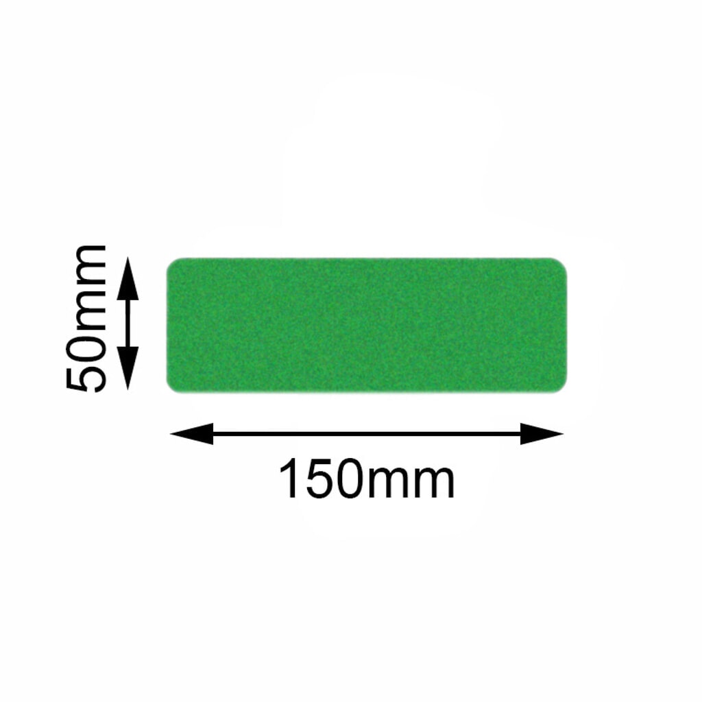 Mehlhose Bodenmarkierer Safety Rechteck, grün, 50 x 150 mm, 10 Stk/VE Produktabbildung: Mehlhose Bodenmarkierer Safety Rechteck, grün, 50 x 150 mm, 10 Stk/VE