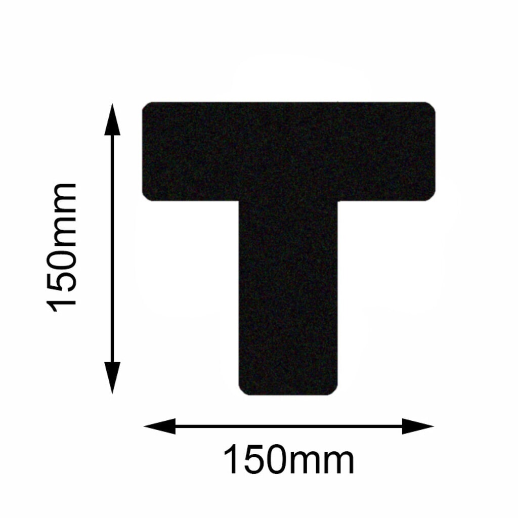 Mehlhose Bodenmarkierer Safety T-Stück, schwarz, 150 x 150 mm, 10 Stk/VE Produktabbildung: Mehlhose Bodenmarkierer Safety T-Stück, schwarz, 150 x 150 mm, 10 Stk/VE