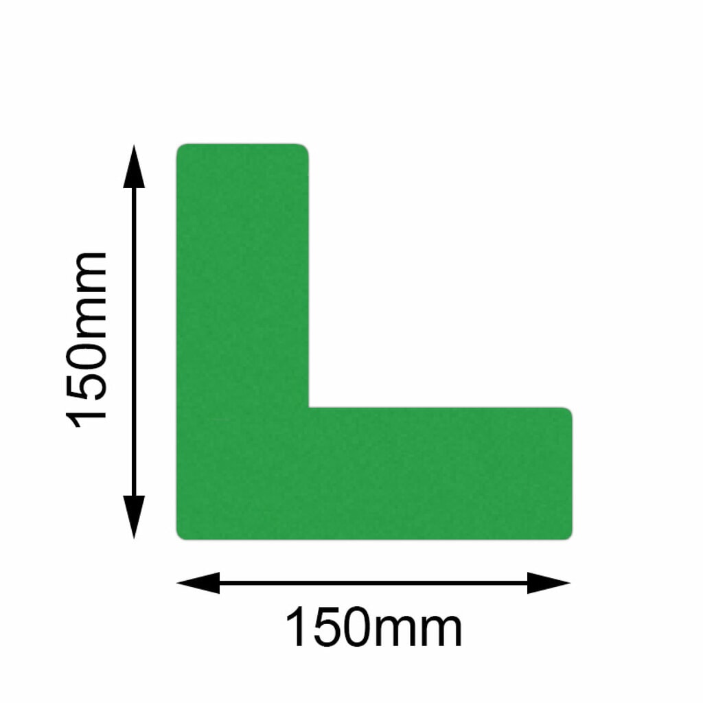 Mehlhose Bodenmarkierer Safety Winkel, grün, 150 x 150 mm, 10 Stk/VE Produktabbildung: Mehlhose Bodenmarkierer Safety Winkel, grün, 150 x 150 mm, 10 Stk/VE