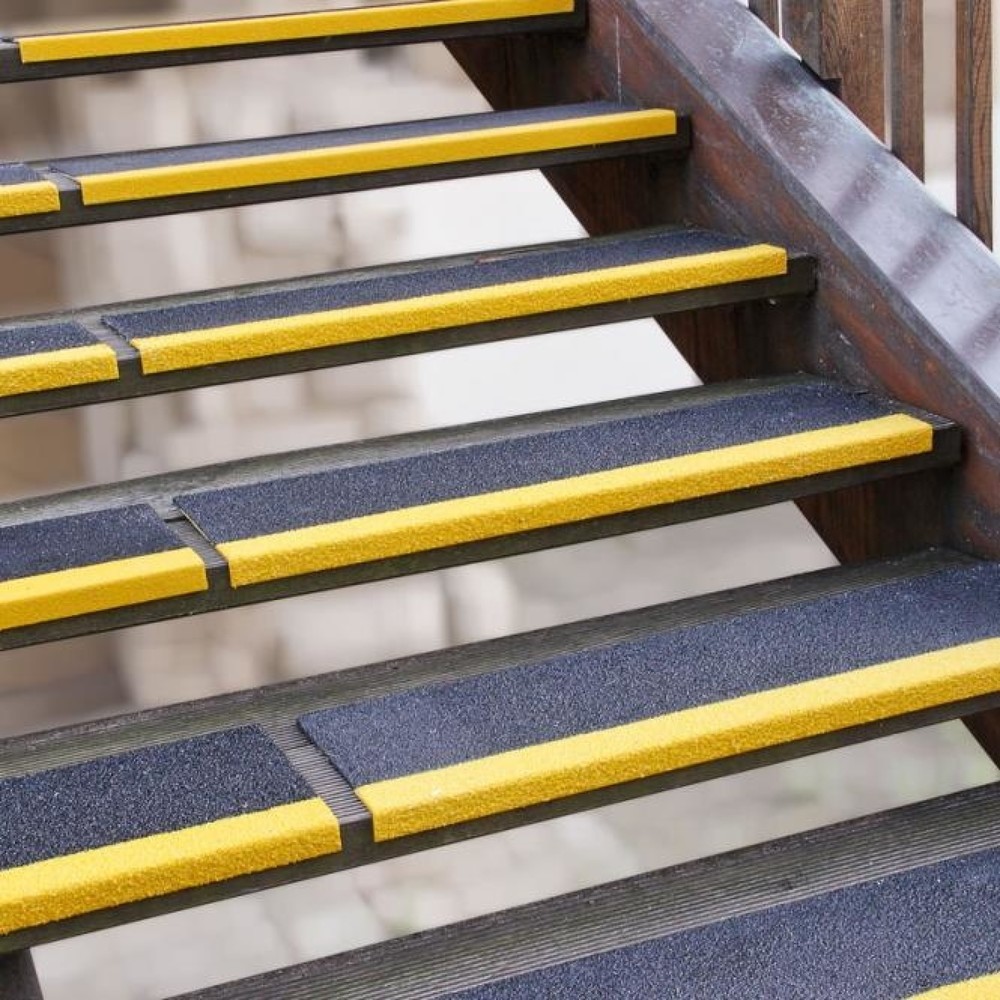 Produktabbildung: Mehlhose Kantenprofil aus GFK Extra Stark, Kante gelb, Länge 800 mm