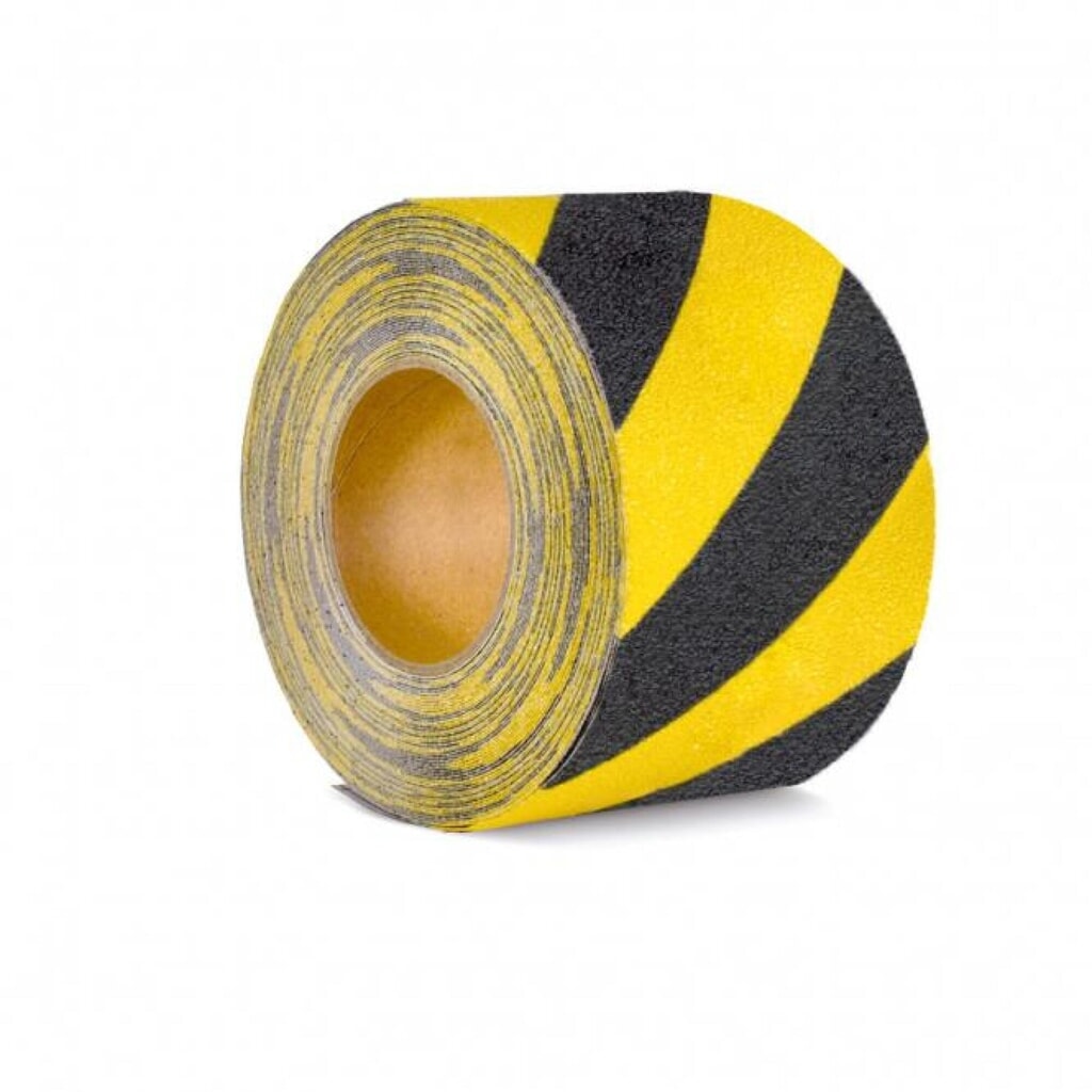 Produktabbildung: Mehlhose m2-Antirutschbelag™, verformbar, Rolle, Breite 100 mm, schwarz-gelb
