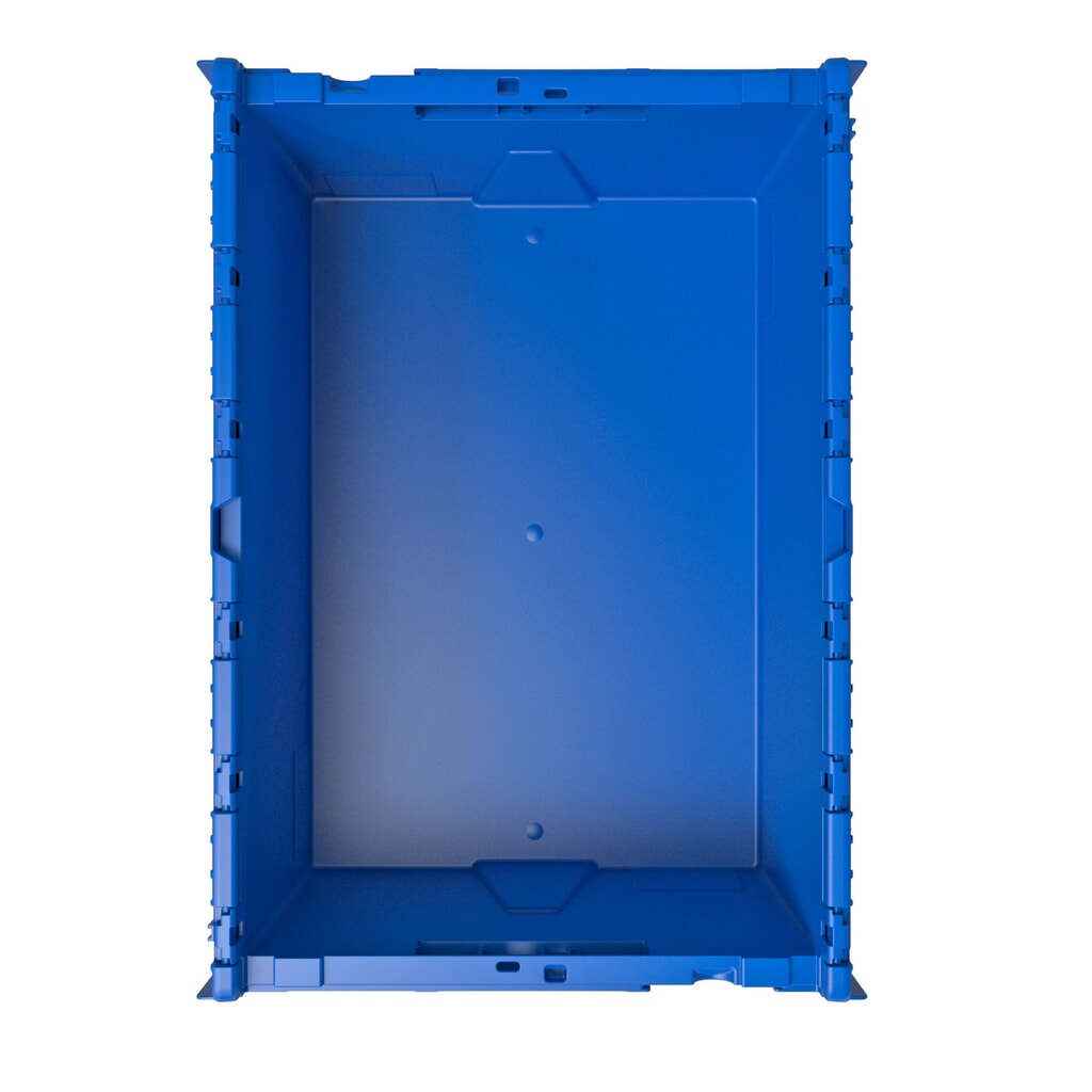 Alpha Eurobox aus PP mit Klappdeckel, blau, 77 Liter, HxBxT 400 x 600 x 400 mm Produktabbildung Nr. 2: Alpha Eurobox aus PP mit Klappdeckel, blau, 77 Liter, HxBxT 400 x 600 x 400 mm