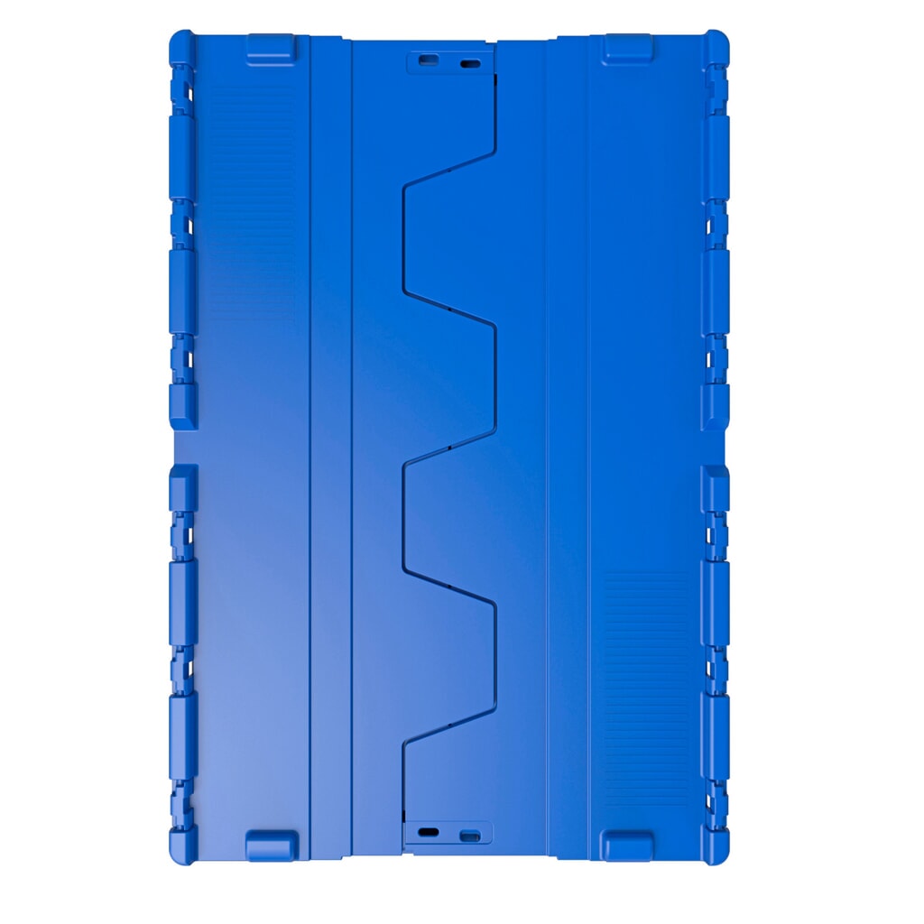 Alpha Eurobox aus PP mit Klappdeckel, blau, 77 Liter, HxBxT 400 x 600 x 400 mm Produktabbildung Nr. 3: Alpha Eurobox aus PP mit Klappdeckel, blau, 77 Liter, HxBxT 400 x 600 x 400 mm