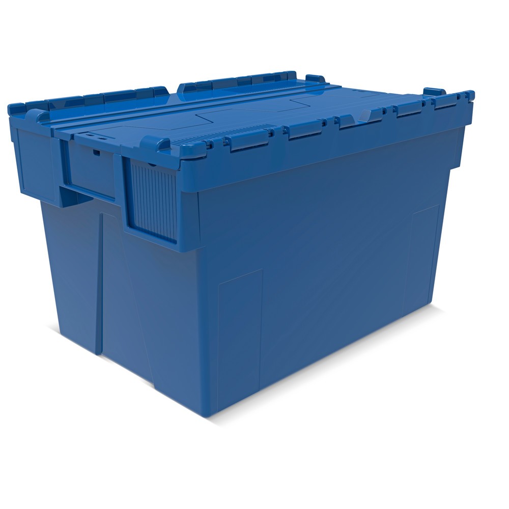 Produktabbildung Nr. 1: Alpha Eurobox aus PP mit Klappdeckel, blau, 65 Liter, HxBxT 365 x 600 x 400 mm
