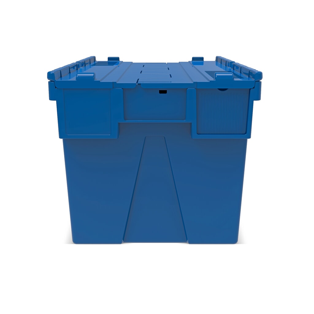 Alpha Eurobox aus PP mit Klappdeckel, blau, 65 Liter, HxBxT 365 x 600 x 400 mm Produktabbildung Nr. 4: Alpha Eurobox aus PP mit Klappdeckel, blau, 65 Liter, HxBxT 365 x 600 x 400 mm