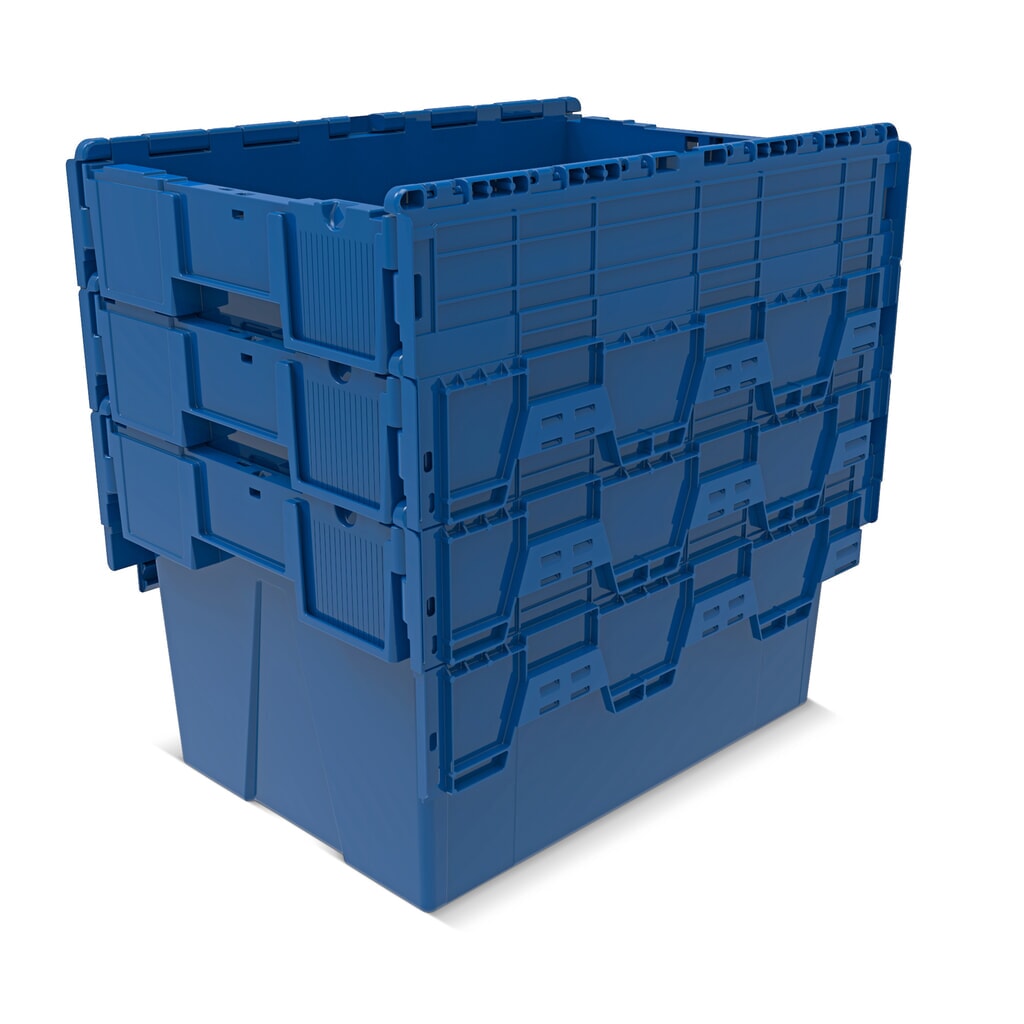Alpha Eurobox aus PP mit Klappdeckel, blau, 65 Liter, HxBxT 365 x 600 x 400 mm Produktabbildung Nr. 7: Alpha Eurobox aus PP mit Klappdeckel, blau, 65 Liter, HxBxT 365 x 600 x 400 mm