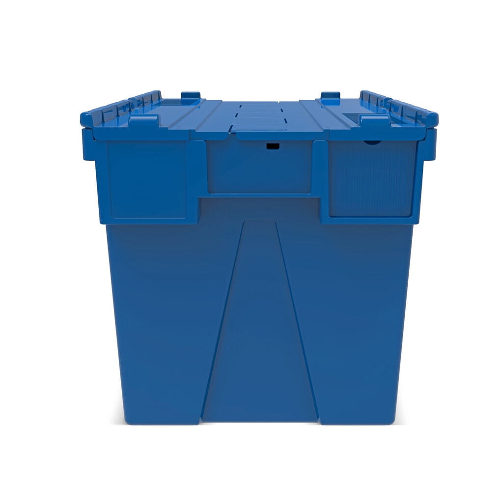 Alpha Eurobox aus PP mit Klappdeckel, blau, 77 Liter, HxBxT 400 x 600 x 400 mm Produktabbildung Nr. 4: Alpha Eurobox aus PP mit Klappdeckel, blau, 77 Liter, HxBxT 400 x 600 x 400 mm