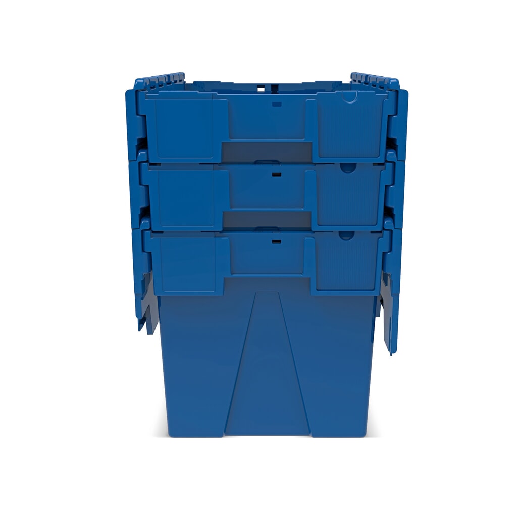 Alpha Eurobox aus PP mit Klappdeckel, blau, 77 Liter, HxBxT 400 x 600 x 400 mm Produktabbildung Nr. 8: Alpha Eurobox aus PP mit Klappdeckel, blau, 77 Liter, HxBxT 400 x 600 x 400 mm
