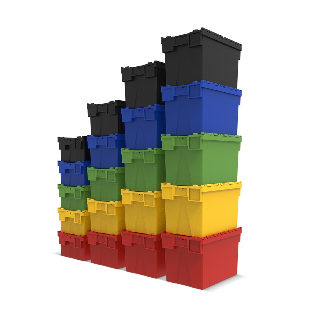 Produktabbildung Nr. 5: Alpha Eurobox aus PP mit Klappdeckel, blau, 77 Liter, HxBxT 400 x 600 x 400 mm