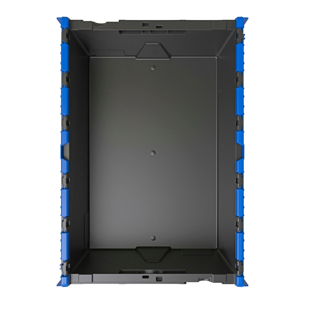 Produktabbildung Nr. 3: Alpha Eurobox aus PP-Regranulat mit Klappdeckel, schwarz/blau, 77 Liter, HxBxT 400 x 600 x 400 mm