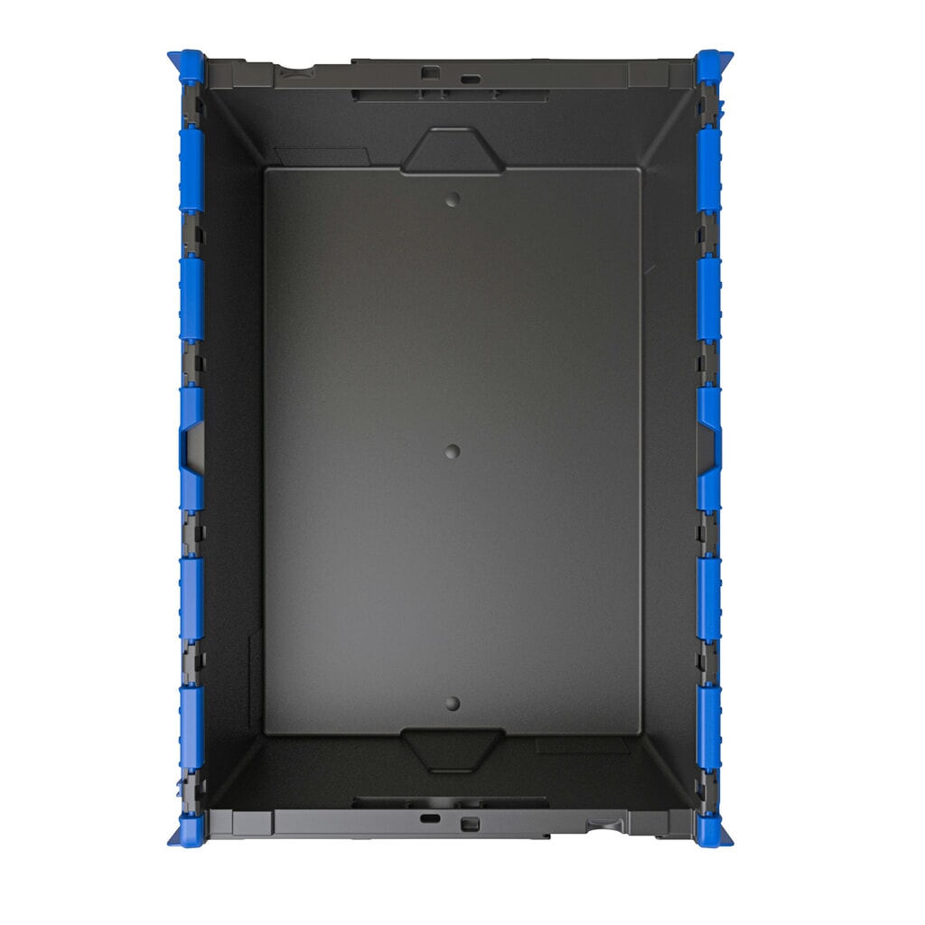 Produktabbildung Nr. 3: Alpha Eurobox aus PP-Regranulat mit Klappdeckel, schwarz/blau, 77 Liter, HxBxT 400 x 600 x 400 mm