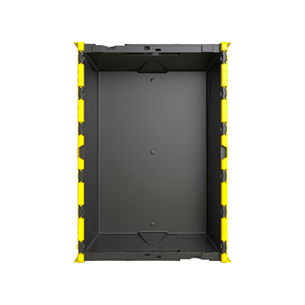 Produktabbildung Nr. 3: Alpha Eurobox aus PP-Regranulat mit Klappdeckel, schwarz/gelb, 77 Liter, HxBxT 400 x 600 x 400 mm