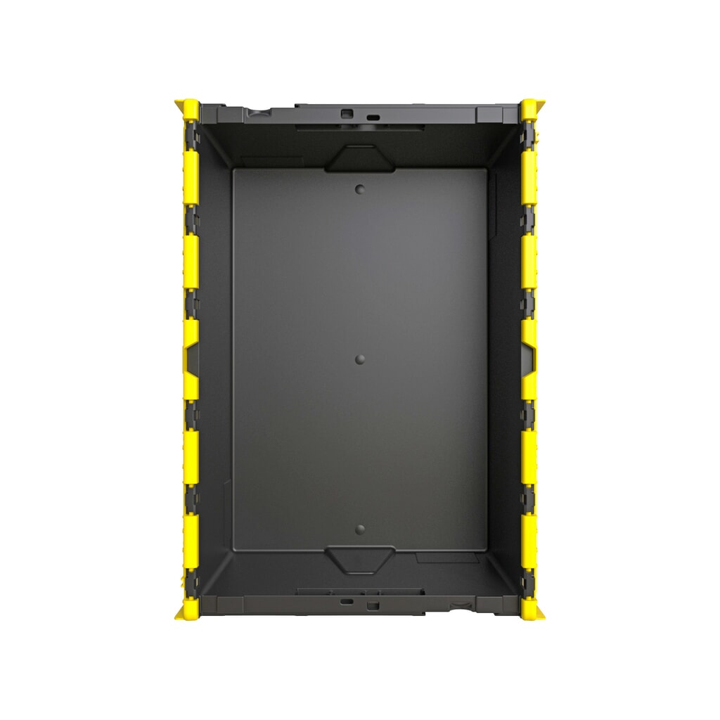 Produktabbildung Nr. 3: Alpha Eurobox aus PP-Regranulat mit Klappdeckel, schwarz/gelb, 77 Liter, HxBxT 400 x 600 x 400 mm