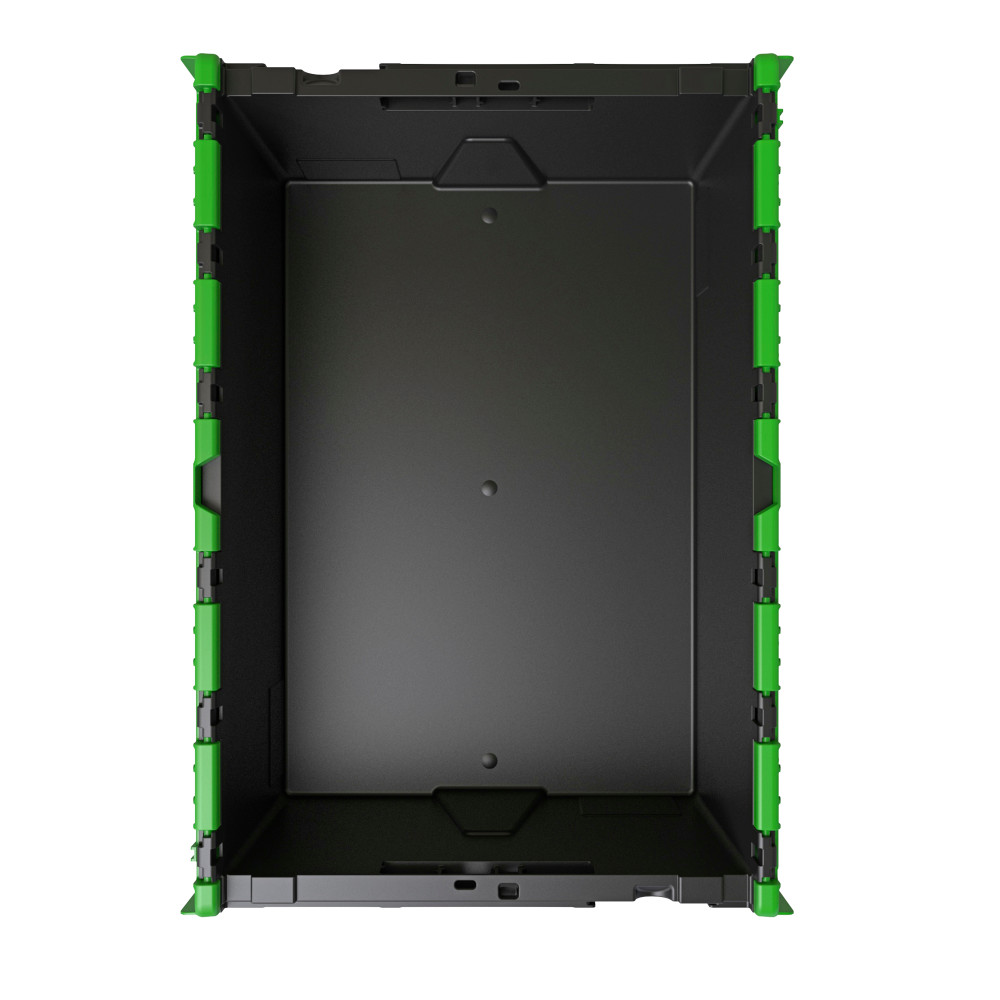Produktabbildung Nr. 2: Alpha Eurobox aus PP-Regranulat mit Klappdeckel, schwarz/grün, 65 Liter, HxBxT 365 x 600 x 400 mm