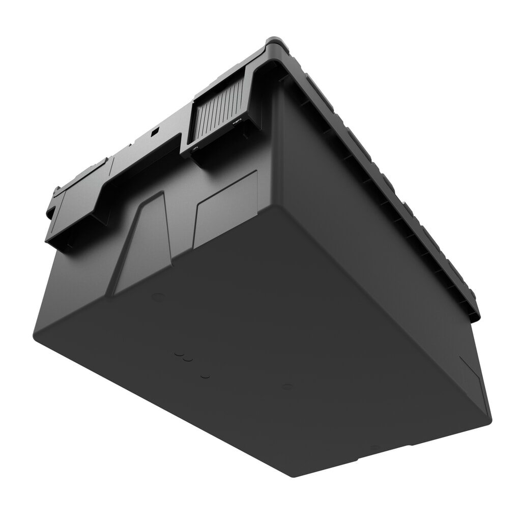 Produktabbildung Nr. 2: Alpha Eurobox aus PP-Regranulat mit Klappdeckel, schwarz, 65 Liter, HxBxT 365 x 600 x 400 mm