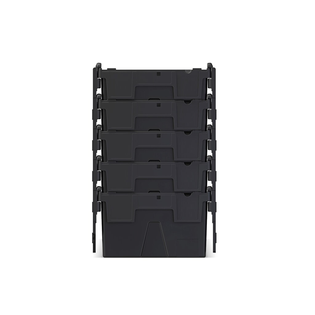 Alpha Eurobox aus PP-Regranulat mit Klappdeckel, schwarz, 40 Liter, HxBxT 250 x 600 x 400 mm Produktabbildung Nr. 7: Alpha Eurobox aus PP-Regranulat mit Klappdeckel, schwarz, 40 Liter, HxBxT 250 x 600 x 400 mm
