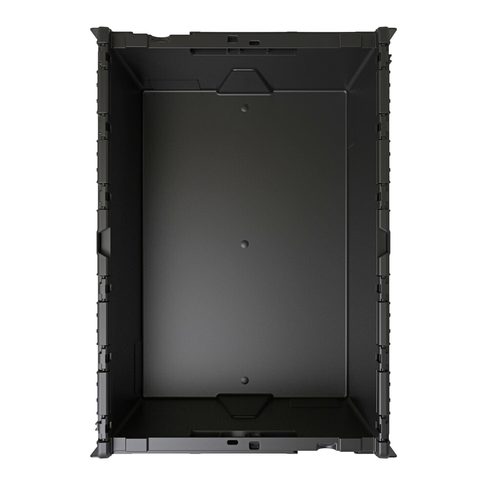 Alpha Eurobox aus PP-Regranulat mit Klappdeckel, schwarz, 65 Liter, HxBxT 365 x 600 x 400 mm Produktabbildung Nr. 3: Alpha Eurobox aus PP-Regranulat mit Klappdeckel, schwarz, 65 Liter, HxBxT 365 x 600 x 400 mm