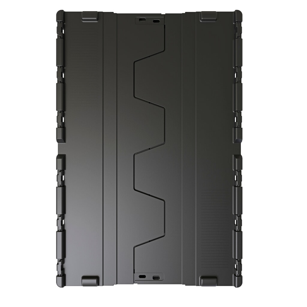 Alpha Eurobox aus PP-Regranulat mit Klappdeckel, schwarz, 65 Liter, HxBxT 365 x 600 x 400 mm Produktabbildung Nr. 4: Alpha Eurobox aus PP-Regranulat mit Klappdeckel, schwarz, 65 Liter, HxBxT 365 x 600 x 400 mm