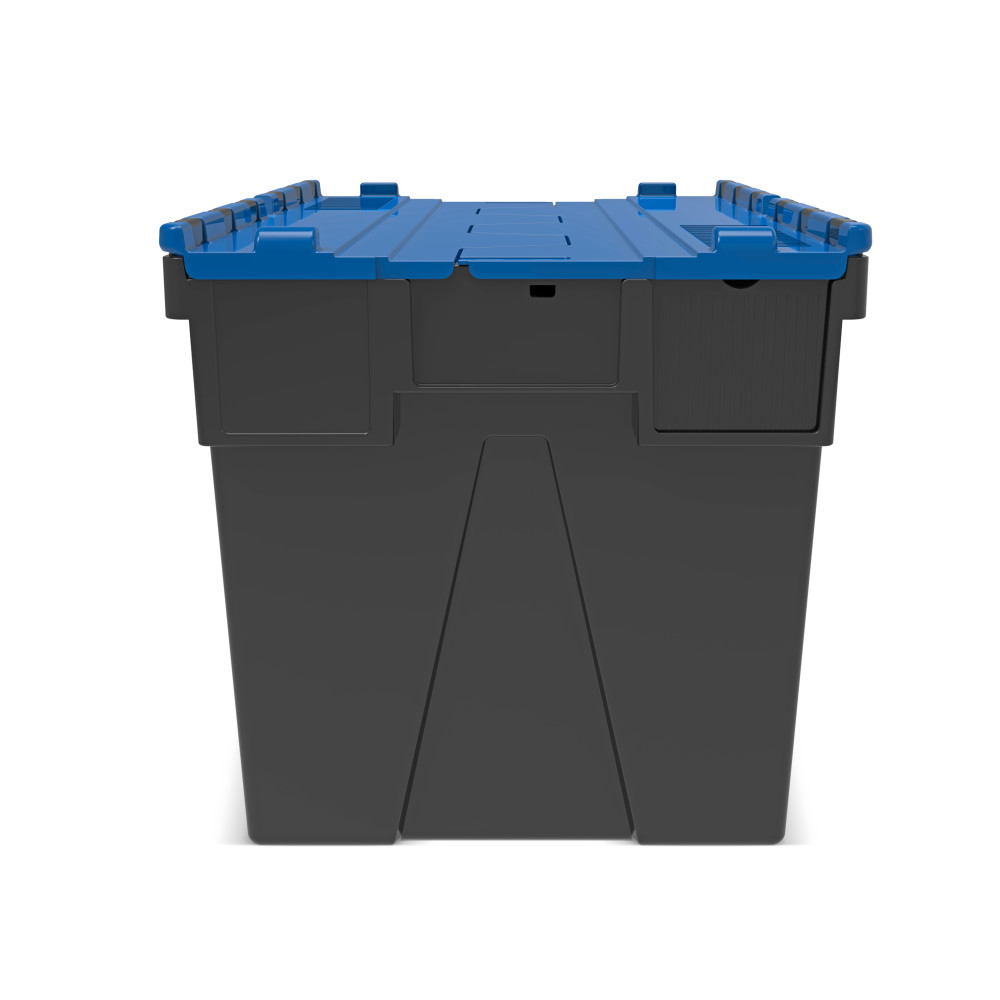 Produktabbildung Nr. 5: Alpha Eurobox aus PP-Regranulat mit Klappdeckel, schwarz/blau, 77 Liter, HxBxT 400 x 600 x 400 mm