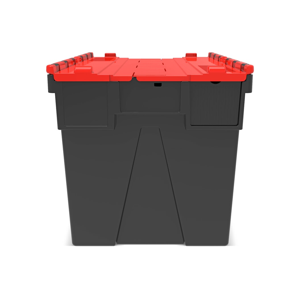 Produktabbildung Nr. 5: Alpha Eurobox aus PP-Regranulat mit Klappdeckel, schwarz/rot, 77 Liter, HxBxT 400 x 600 x 400 mm