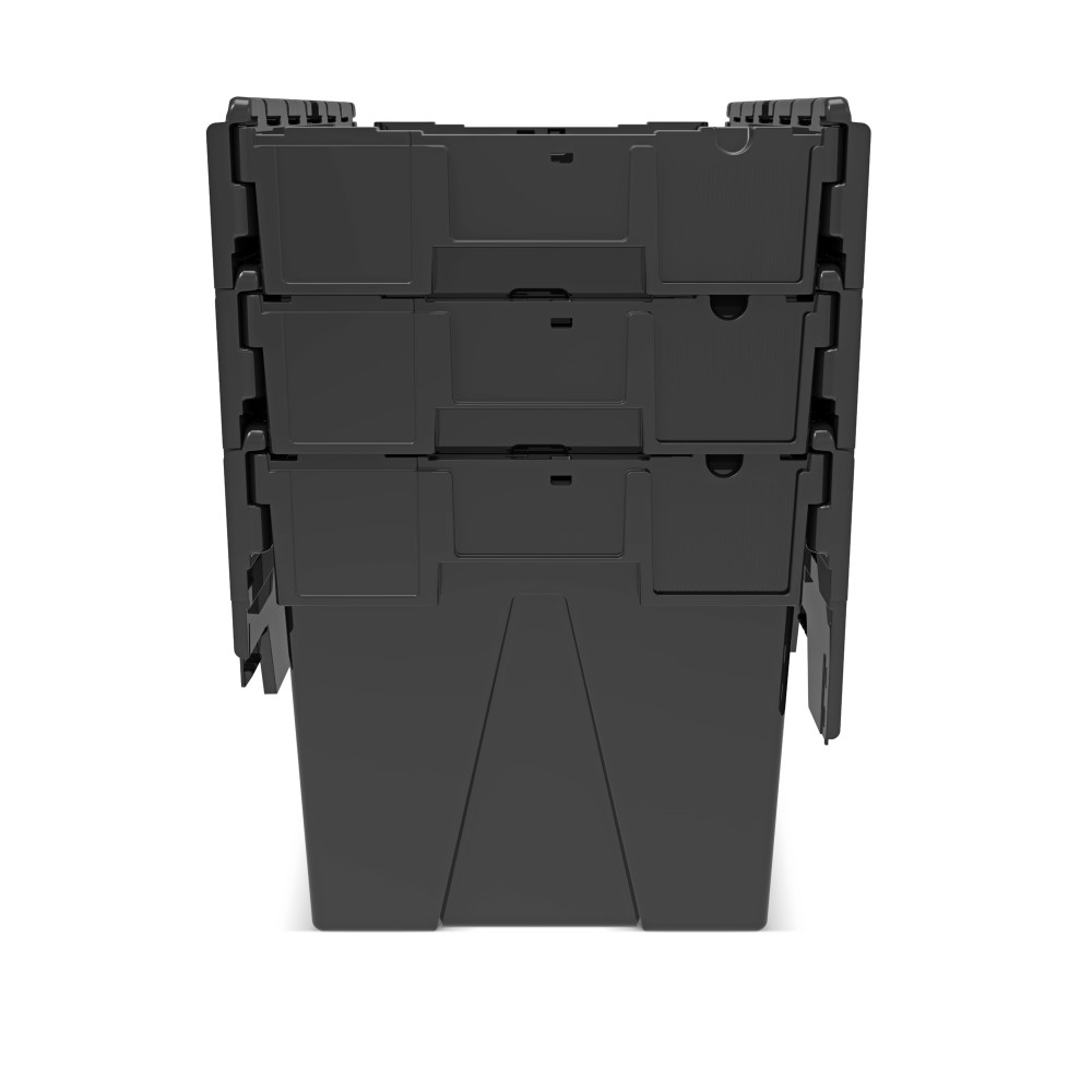 Produktabbildung Nr. 9: Alpha Eurobox aus PP-Regranulat mit Klappdeckel, schwarz, 77 Liter, HxBxT 400 x 600 x 400 mm