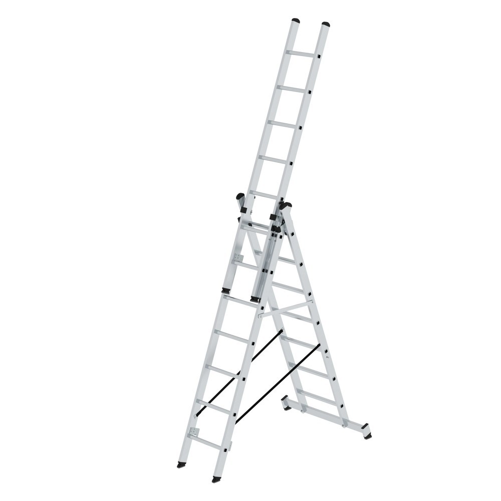 Produktabbildung: Mehrzweckleiter 3-teilig mit nivello®-Traverse 3x7 Sprossen