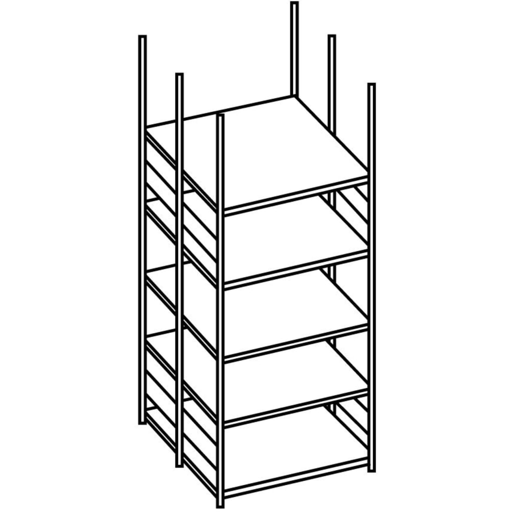 Produktabbildung Nr. 3: META Aktenregal GF, doppelseitig, ohne Abdeckboden, FL 80 kg, verzinkt, HxBxT 1.850 x 750 x 600 mm