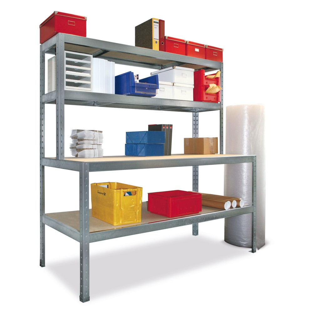 Produktabbildung: META Arbeitstisch mit Aufbau, Tragkraft 1.200 kg, HxBxT 1.970 x 2.000 x 800 mm