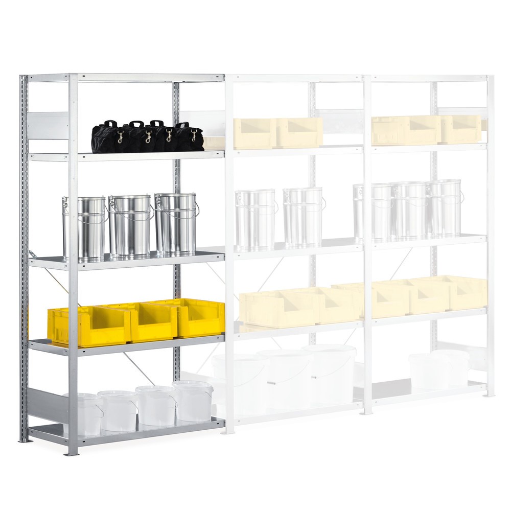 Produktabbildung: META Fachbodenregal, AF, FL 230 kg, lichtgrau, HxBxT 2.000 x 1.000 x 500 mm