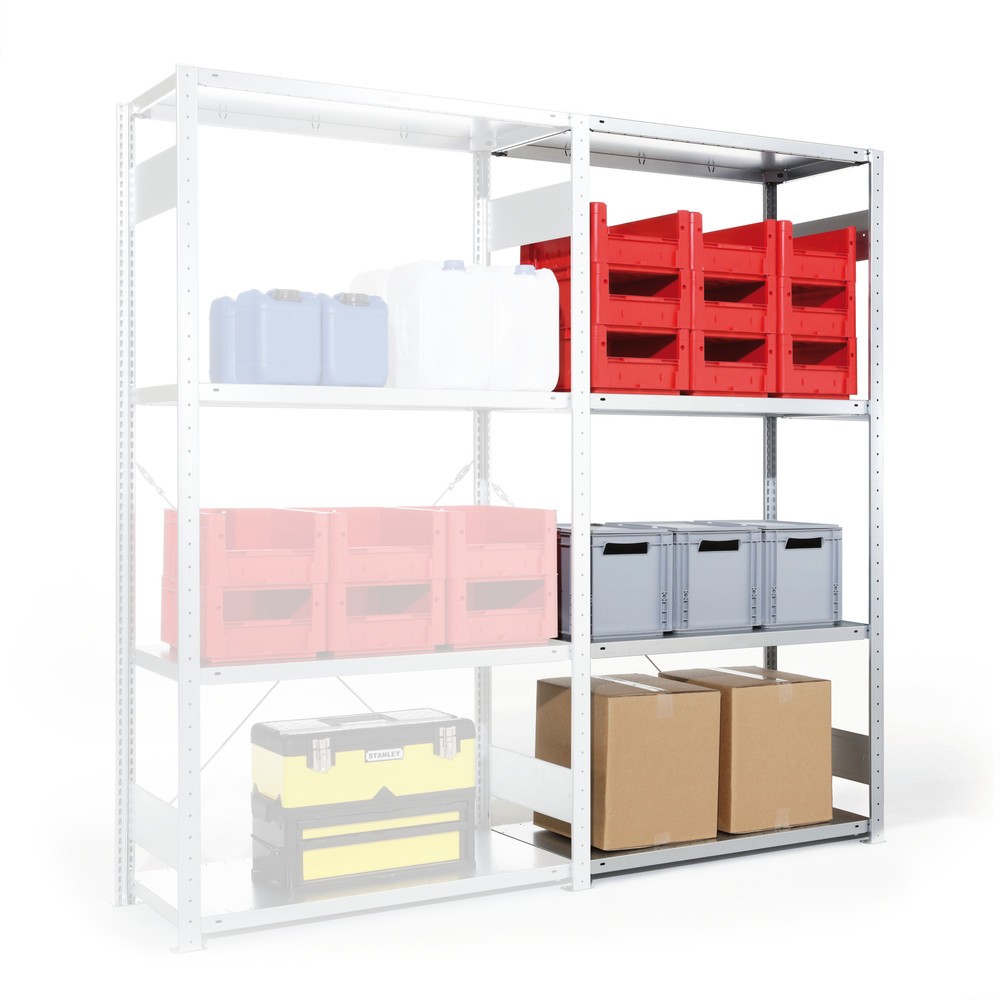 Produktabbildung Nr. 1: META Fachbodenregal CLIP S3, AF, Stecksystem, FL 100 kg, verzinkt, HxBxT 2.000 x 1.000 x 600 mm