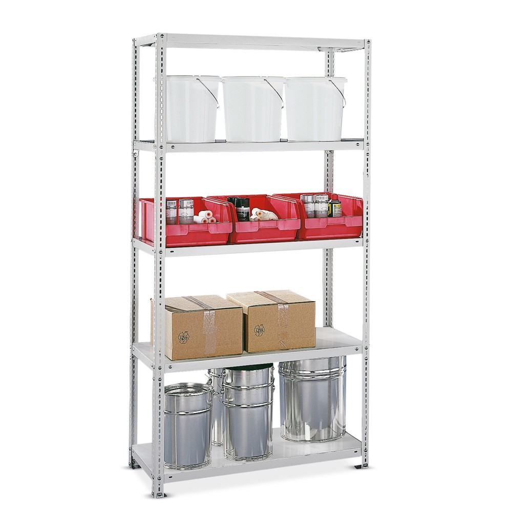 Produktabbildung: META Fachbodenregal Schraubsystem verzinkt, Fachlast 100 kg, HxBxT 2.500 x 1.004 x 304 mm