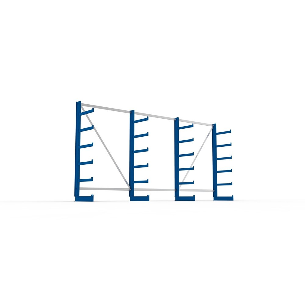 Produktabbildung Nr. 3: META Komplettpaket Kragarmregal, einseitig, Tragkraft pro Arm 200 kg, HxBxT 2.000 x 4.105 x 630 mm, 4 Ständer