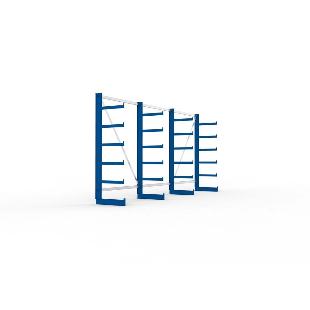 Produktabbildung Nr. 4: META Komplettpaket Kragarmregal, einseitig, Tragkraft pro Arm 200 kg, HxBxT 2.000 x 4.105 x 630 mm, 4 Ständer