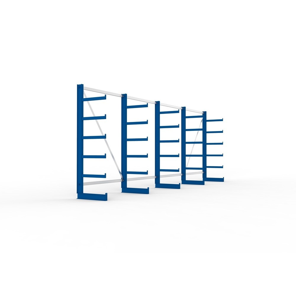 Produktabbildung Nr. 4: META Komplettpaket Kragarmregal, einseitig, Tragkraft pro Arm 200 kg, HxBxT 2.000 x 5.455 x 630 mm, 5 Ständer