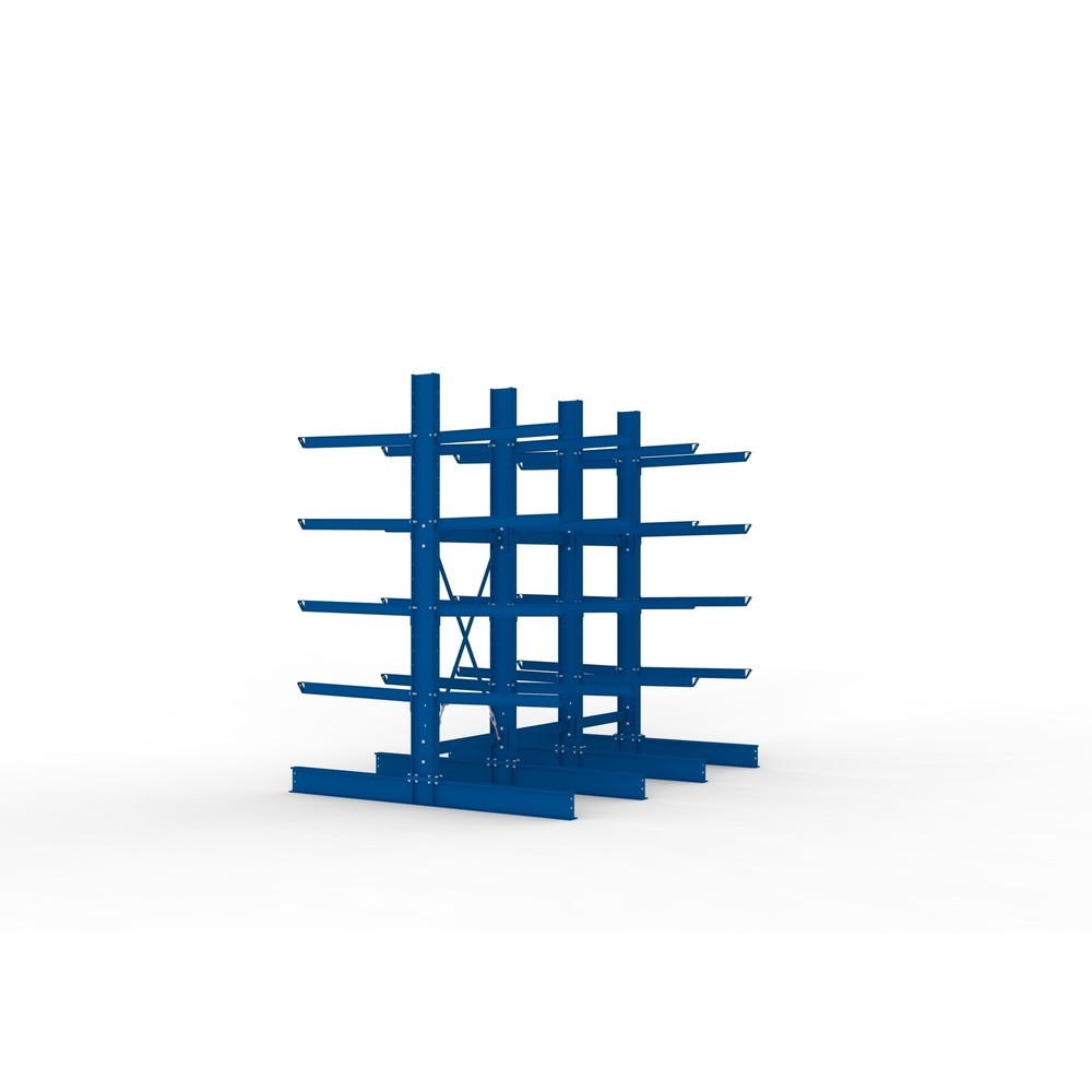 Produktabbildung Nr. 4: META Komplettpaket Schwerlast-Kragarmregal, doppelseitig, Tragkraft pro Arm 505 kg, HxBxT 3.000 x 3.090 x 2.400 mm, 4 Ständer