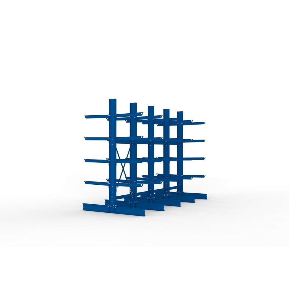 Produktabbildung Nr. 4: META Komplettpaket Schwerlast-Kragarmregal, doppelseitig, Tragkraft pro Arm 630 kg, HxBxT 3.000 x 4.090 x 2.000 mm, 5 Ständer