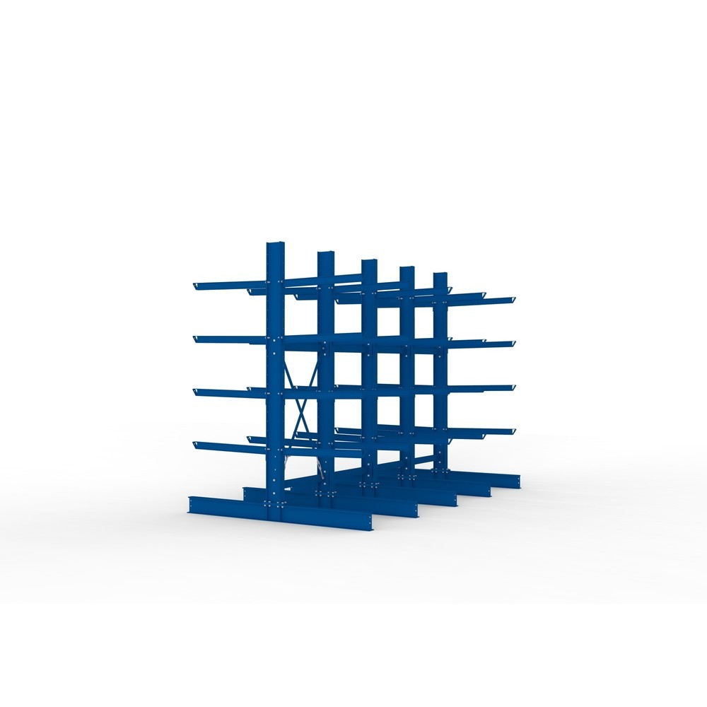 Produktabbildung Nr. 4: META Komplettpaket Schwerlast-Kragarmregal, doppelseitig, Tragkraft pro Arm 505 kg, HxBxT 3.000 x 4.090 x 2.400 mm, 5 Ständer
