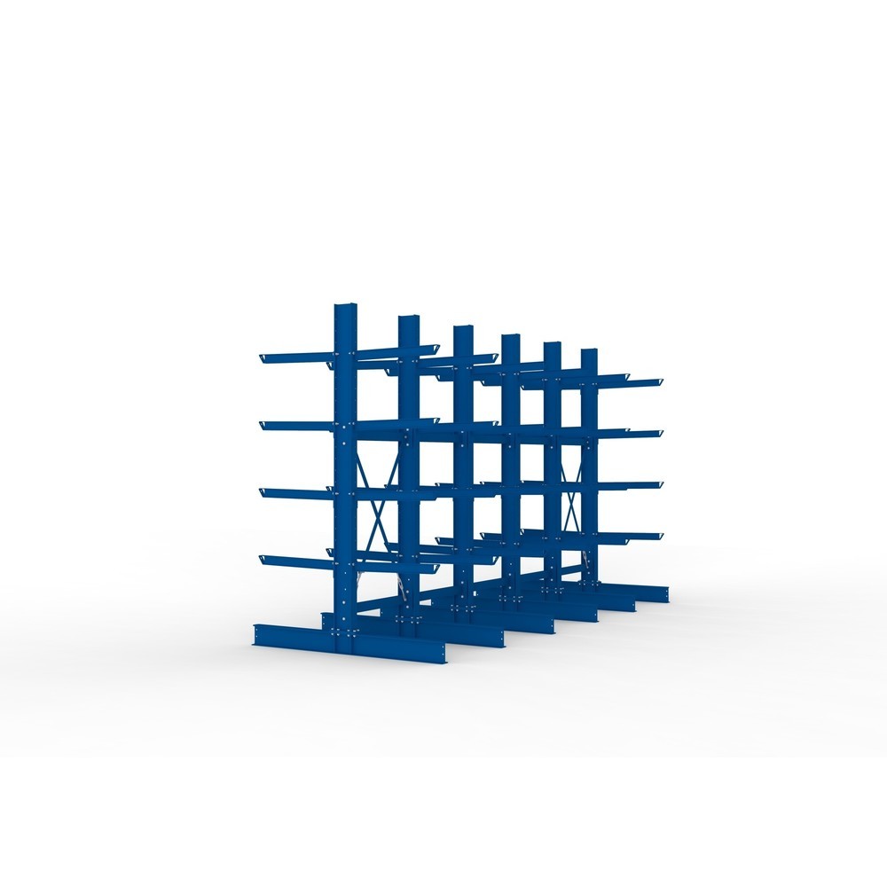 Produktabbildung Nr. 4: META Komplettpaket Schwerlast-Kragarmregal, doppelseitig, Tragkraft pro Arm 630 kg, HxBxT 3.000 x 5.090 x 2.000 mm, 6 Ständer