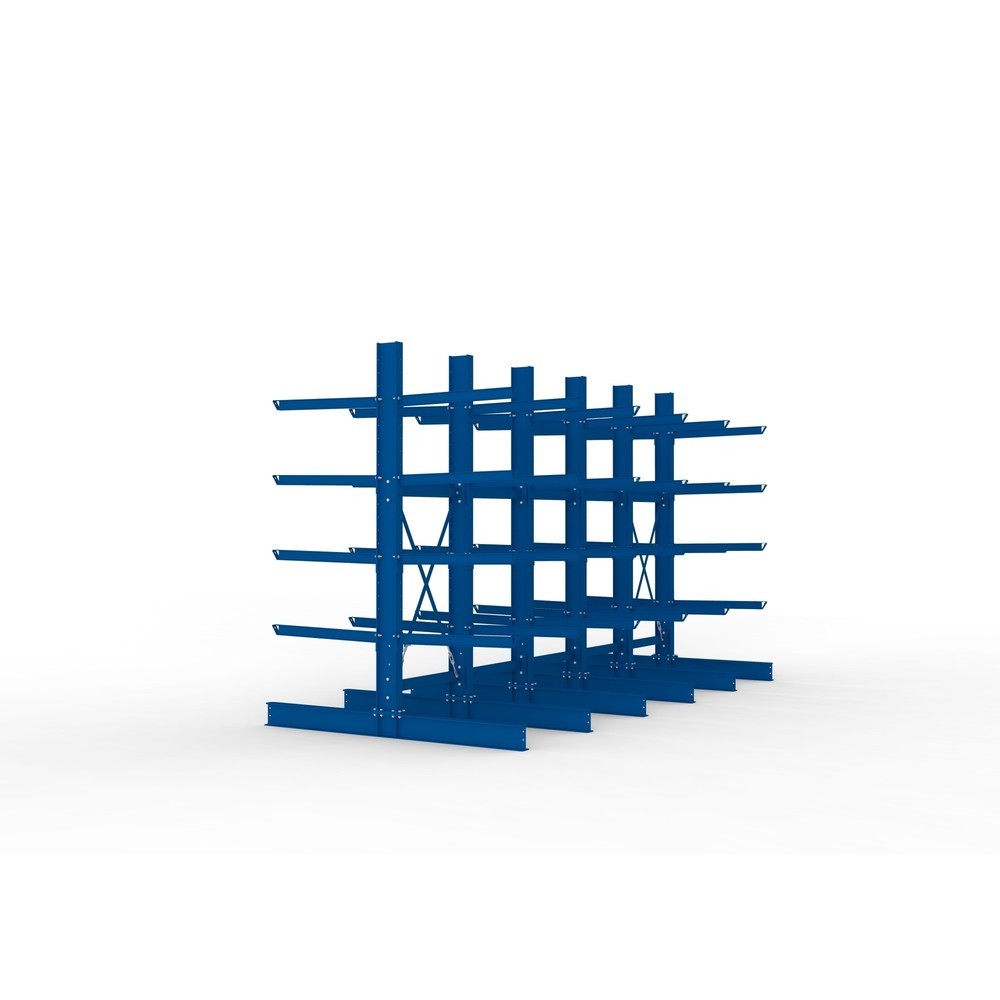 Produktabbildung Nr. 4: META Komplettpaket Schwerlast-Kragarmregal, doppelseitig, Tragkraft pro Arm 505 kg, HxBxT 3.000 x 5.090 x 2.400 mm, 6 Ständer