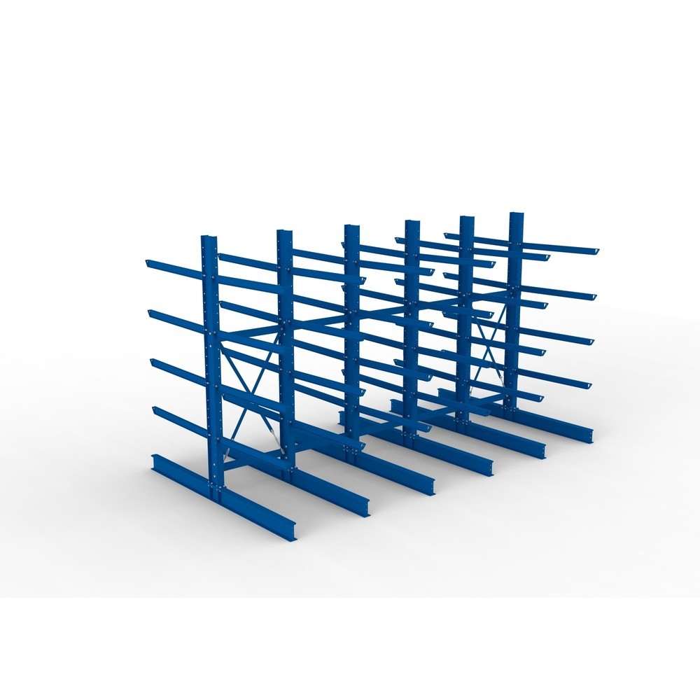 Produktabbildung Nr. 2: META Komplettpaket Schwerlast-Kragarmregal, doppelseitig, Tragkraft pro Arm 400 kg, HxBxT 3.000 x 5.090 x 2.900 mm, 6 Ständer