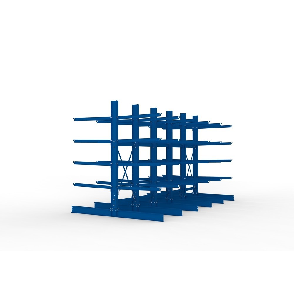 Produktabbildung Nr. 4: META Komplettpaket Schwerlast-Kragarmregal, doppelseitig, Tragkraft pro Arm 400 kg, HxBxT 3.000 x 5.090 x 2.900 mm, 6 Ständer