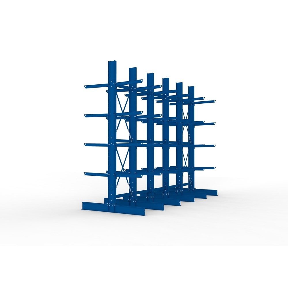 Produktabbildung Nr. 4: META Komplettpaket Schwerlast-Kragarmregal, doppelseitig, Tragkraft pro Arm 630 kg, HxBxT 4.000 x 5.100 x 2.020 mm, 6 Ständer