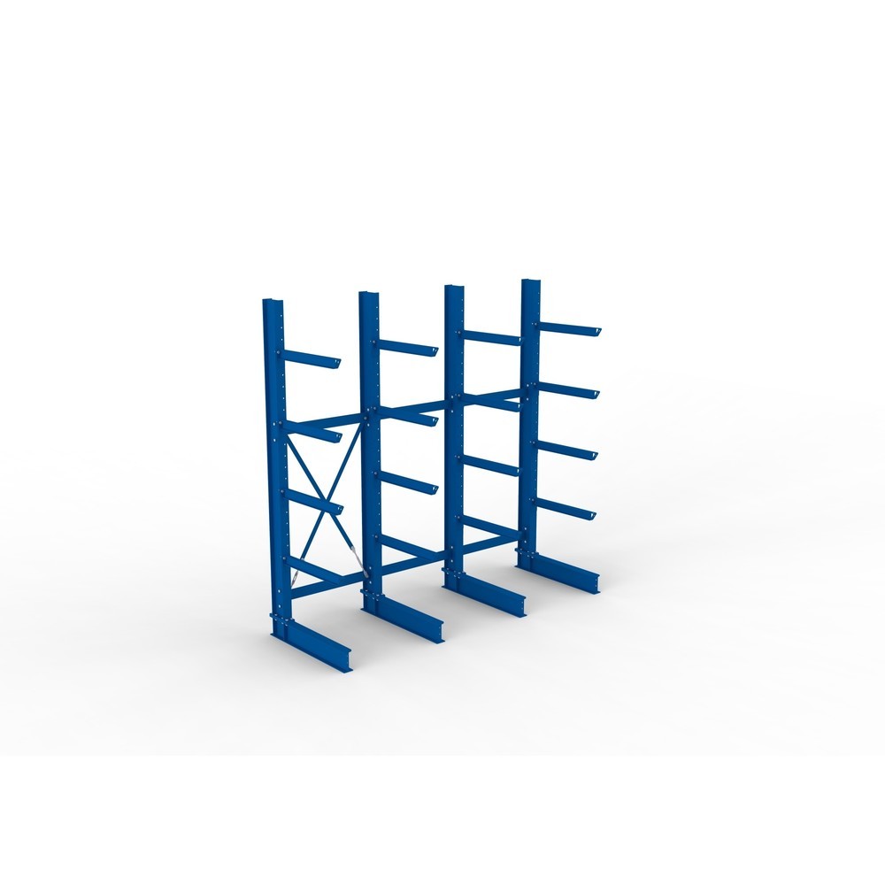 Produktabbildung Nr. 2: META Komplettpaket Schwerlast-Kragarmregal, einseitig, Tragkraft pro Arm 630 kg, HxBxT 3.000 x 3.090 x 1.135 mm, 4 Ständer