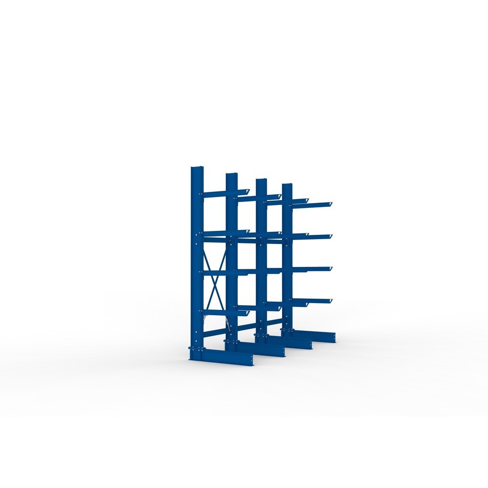 Produktabbildung Nr. 4: META Komplettpaket Schwerlast-Kragarmregal, einseitig, Tragkraft pro Arm 630 kg, HxBxT 3.000 x 3.090 x 1.135 mm, 4 Ständer