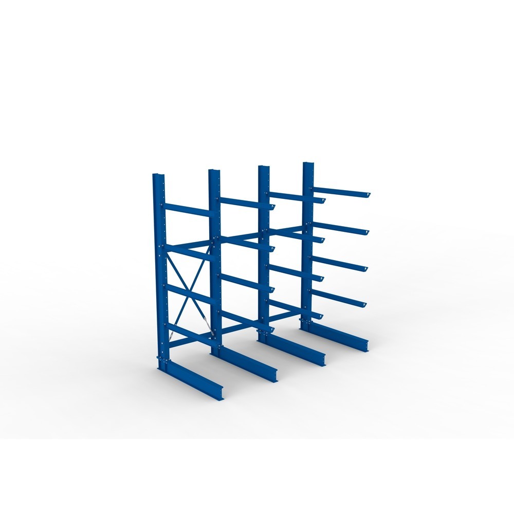Produktabbildung Nr. 2: META Komplettpaket Schwerlast-Kragarmregal, einseitig, Tragkraft pro Arm 400 kg, HxBxT 3.000 x 3.090 x 1.585 mm, 4 Ständer